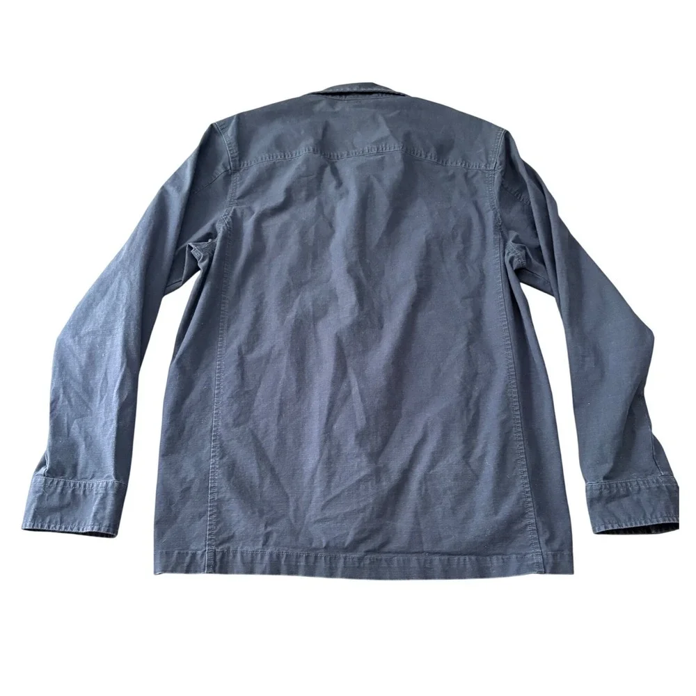 The North Face Mens Navy Blue Ripstop Utility Snap Front Shirt Jacket Size M